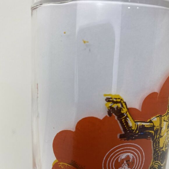 Star Wars Burger King Drinking Glass 1977 Coca-Cola R2-D2 & 3-CPO Misaligned Art - Picture 4 of 7
